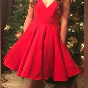 Women's size 4 red dress made Ieena